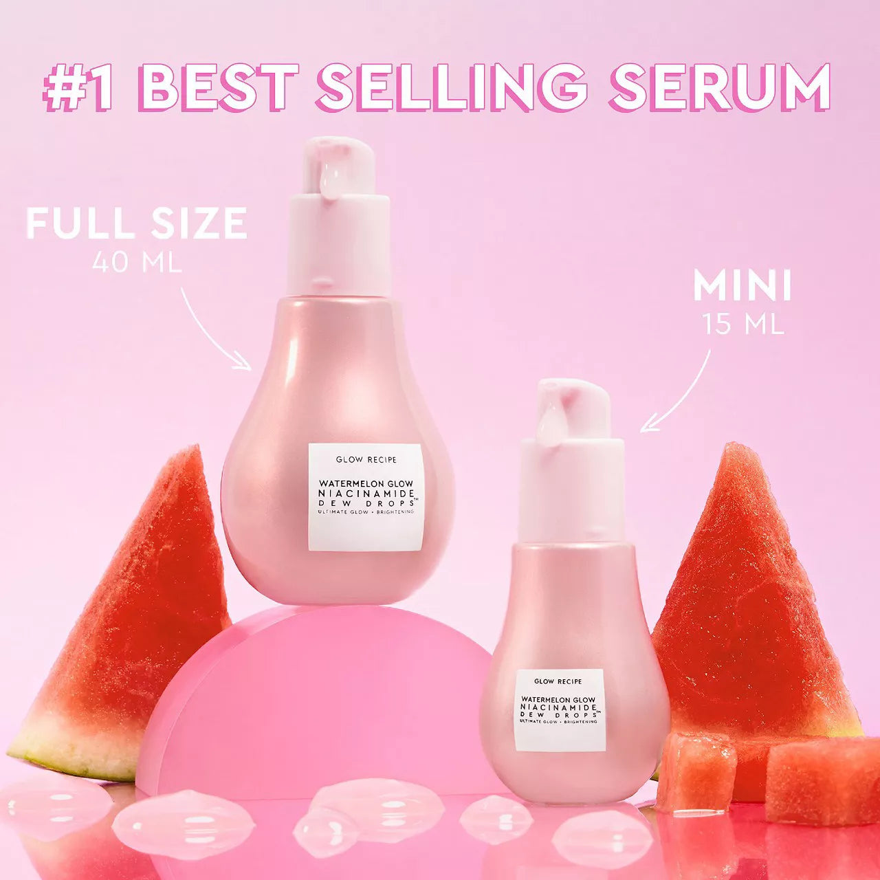 GLOW RECIPE WATERMELON GLOW NIACINAMIDE DEW DROPS ultimate glow and brightening نياسينمايد وبرايمر من جلو ريسيبي