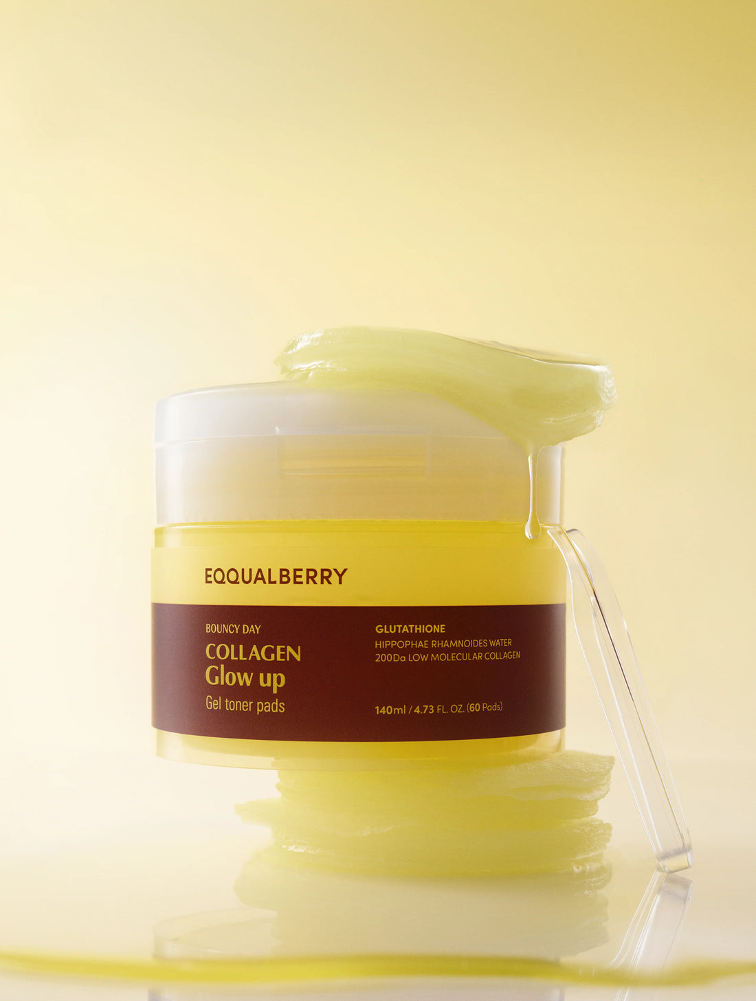 EQQUALBERRY - Collagen Glow Up Gel Toner Pads - 140ml