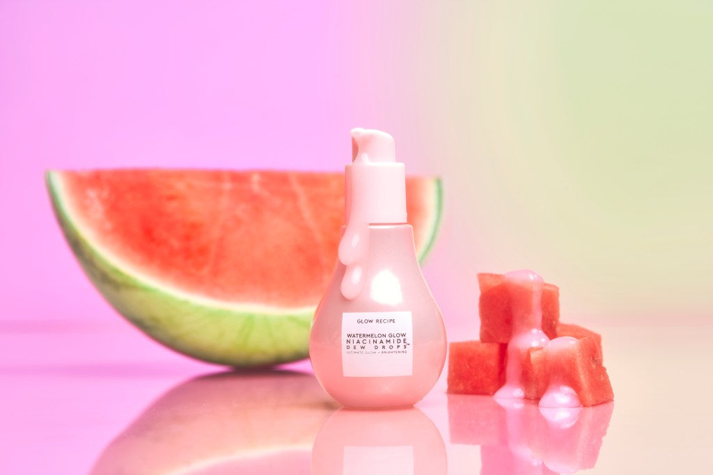 GLOW RECIPE WATERMELON GLOW NIACINAMIDE DEW DROPS ultimate glow and brightening نياسينمايد وبرايمر من جلو ريسيبي