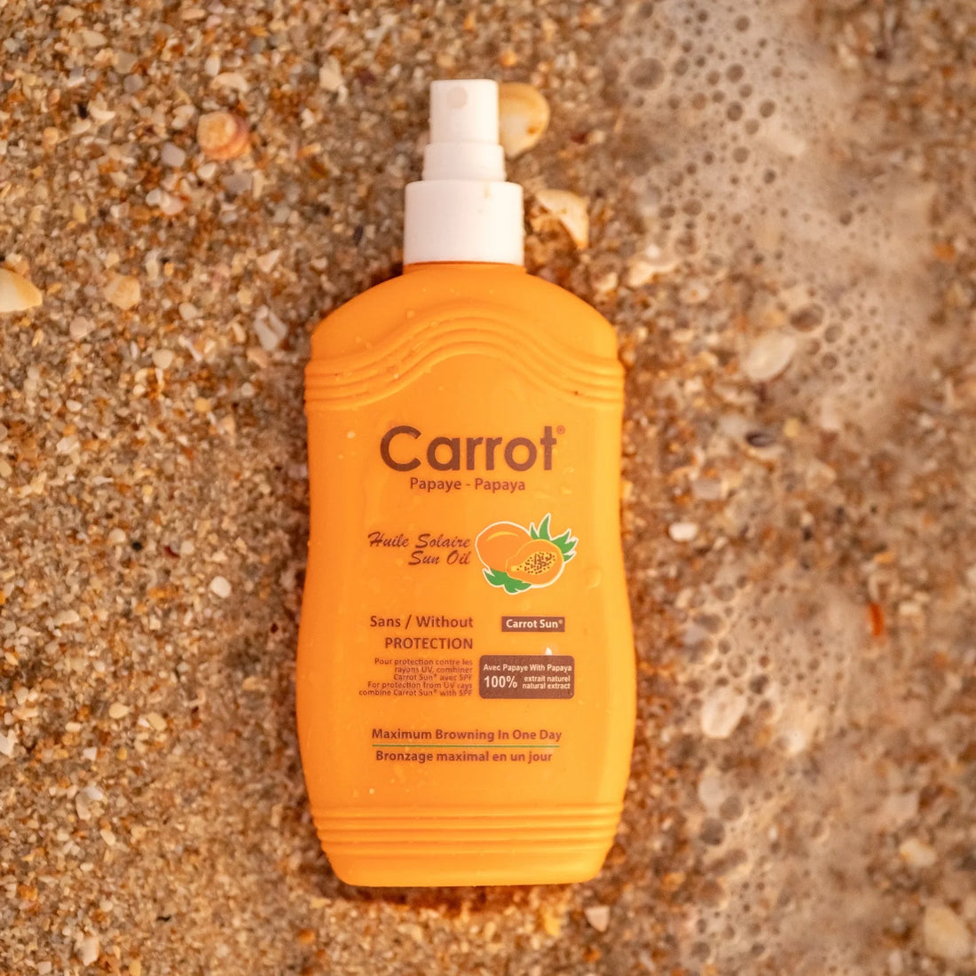 Carrot Sun Oil Papaya 200ml زيت التسمير بالبابايا من كاروت