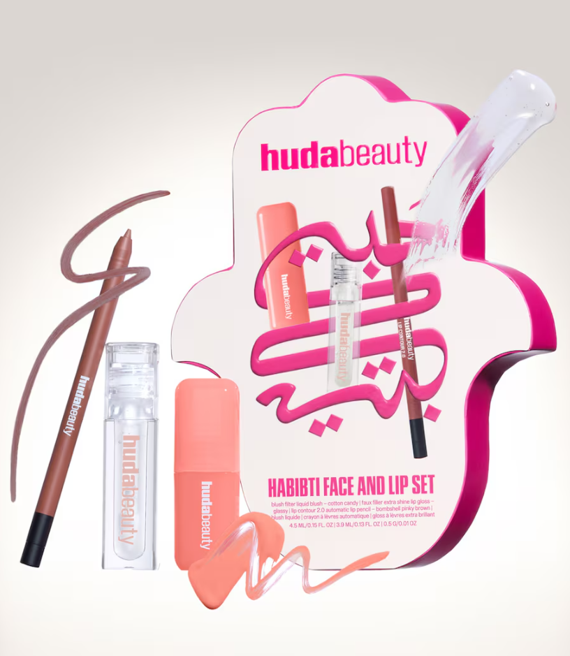 HUDA BEAUTY Habibti Face and Lip Set (Full Size) مجموعة حبيبتي للوجه والشفاه (حجم كامل)