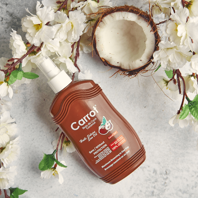 Carrot Sun Oil Coconut 200ml زيت تسريع التسمير بثمرة جوز الهند