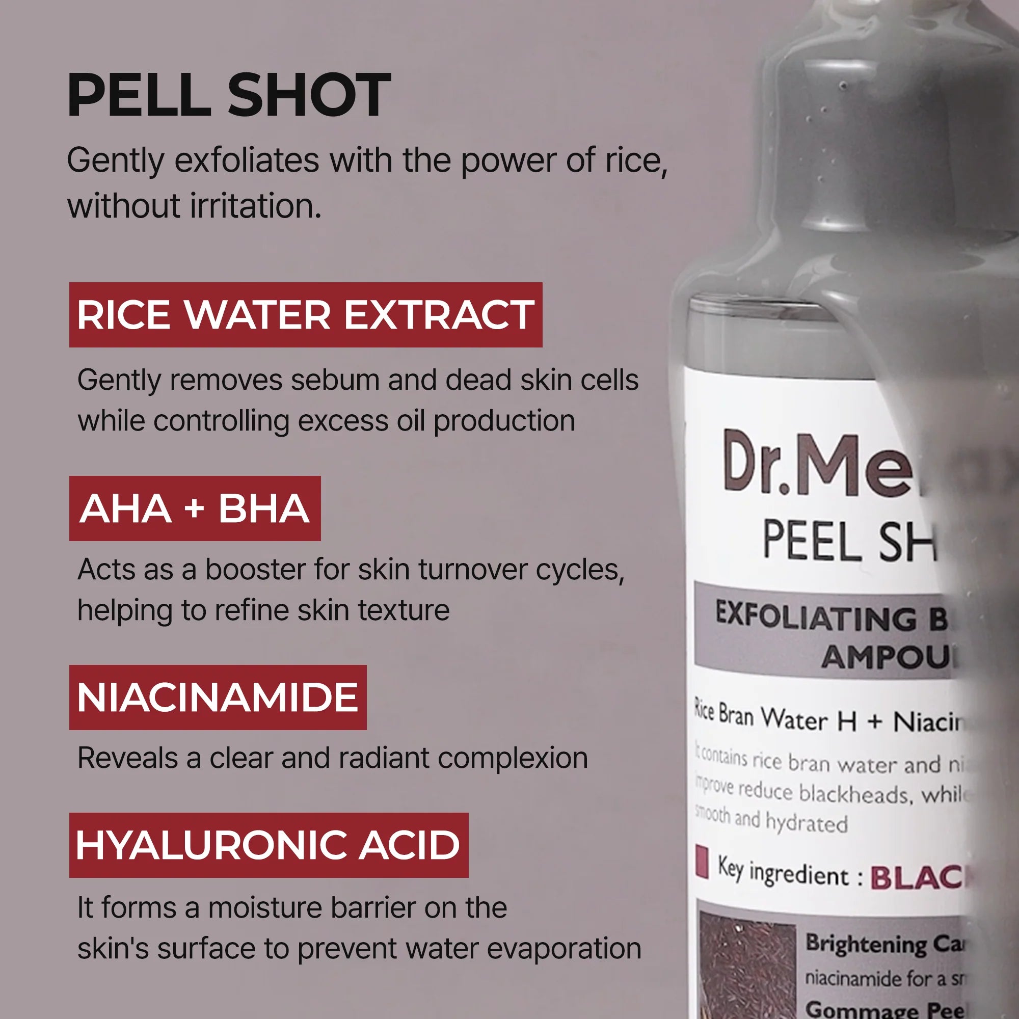 Dr. Melaxin Peel Shot Black Rice 80ml سيروم تقشير الأرز الأسود من دكتور ميلاكسين