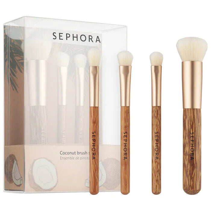 Sephora Coconut Travel-Size 4Pc. Makeup Brush Set مجموعة فراشي العيون من سيفورا