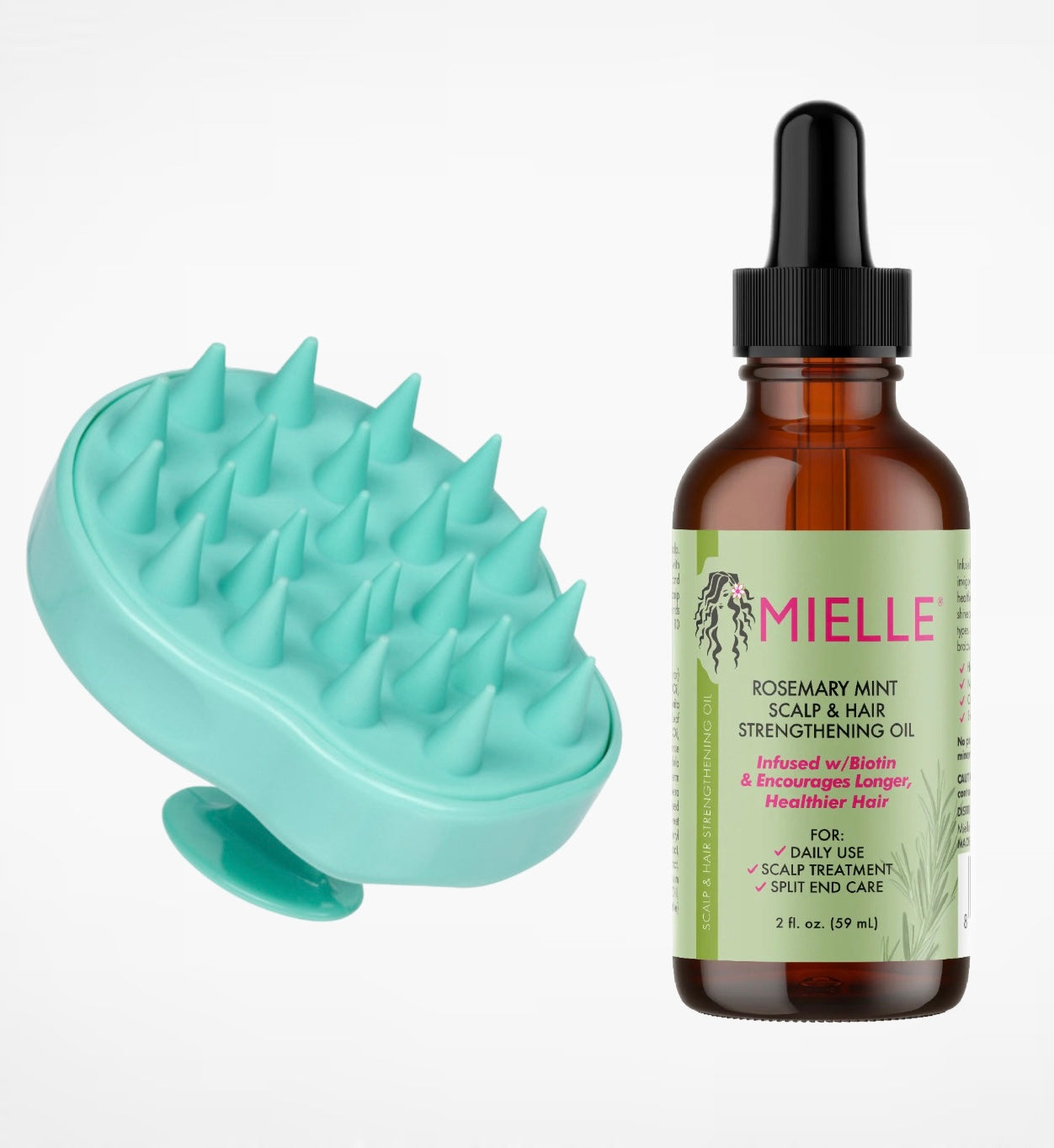 زيت مايلي للشعر مع فرشاة لتدليك الرأس