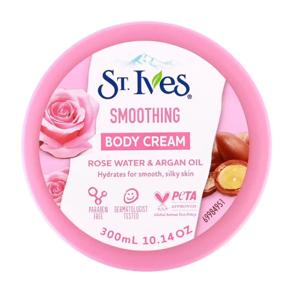 ST. IVES - SOOTHING BODY CREAM WITH ROSE WATER &amp; ARGAN OIL 300ML
