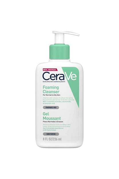 CeraVe Foaming Facial Cleanser العادي إلى الدهني غسول الوجه الرغوي من سيرافي