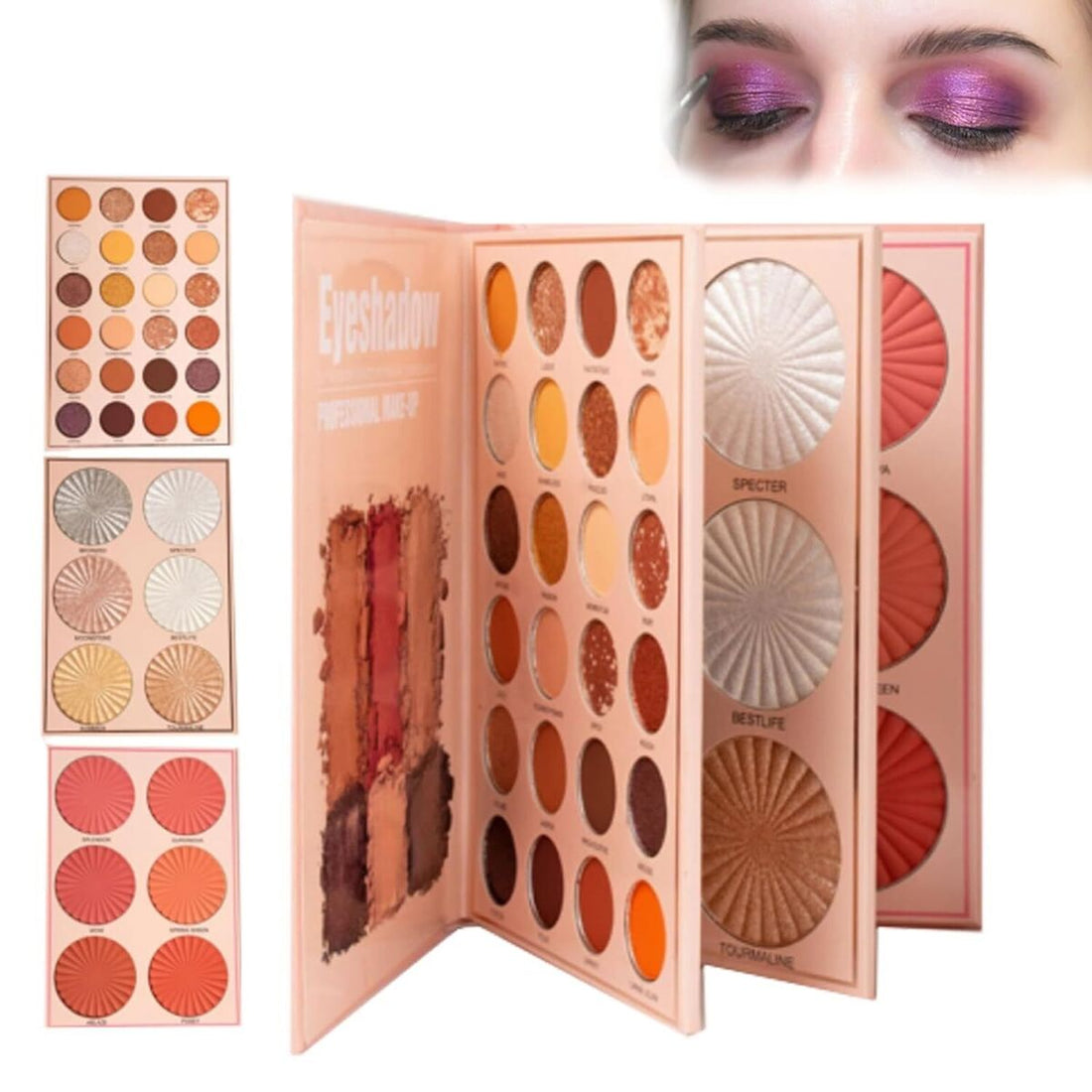 Christine 4 in 1 Palette Notebook eyeshadow+highlighter+blush+contour