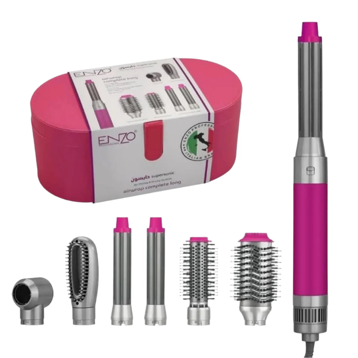 Enzo Set Air Styling &amp; Drying 6 in 1, 1500Watts pink
