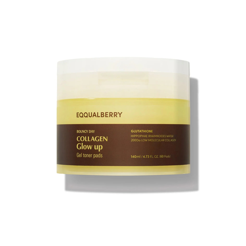 EQQUALBERRY - Collagen Glow Up Gel Toner Pads - 140ml
