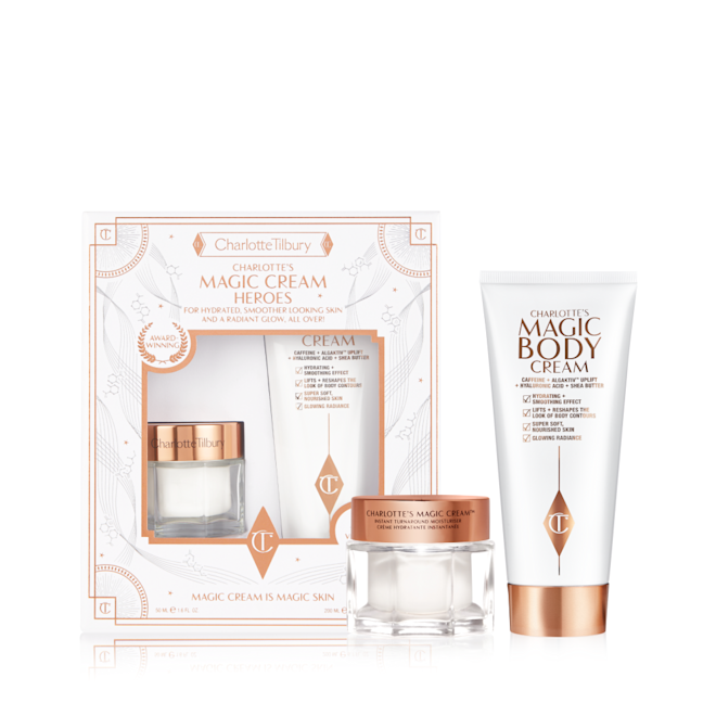 Charlotte Tilbury MAGIC CREAM HEROES
LIMITED EDITION SKINCARE SET مجموعة شد الوجه والجسم من شارلوت
