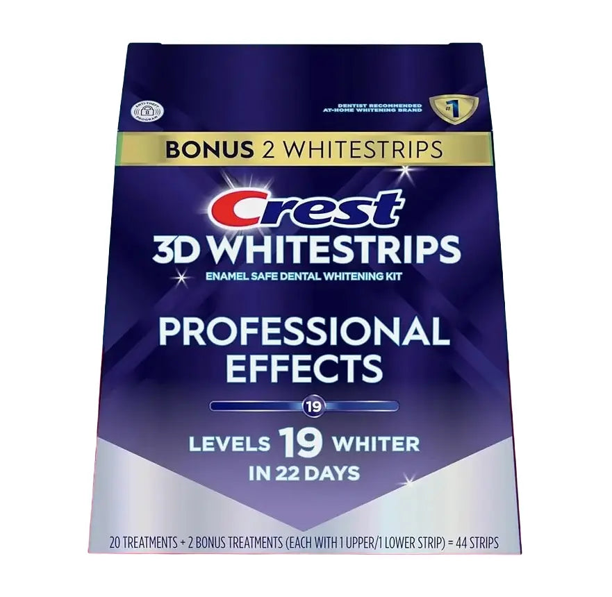 CREST-3D WHITESTRIPS PROFESSIONAL EFFECTS LEVELS 19 WHITER IN 22 DAYS 44STRIPS