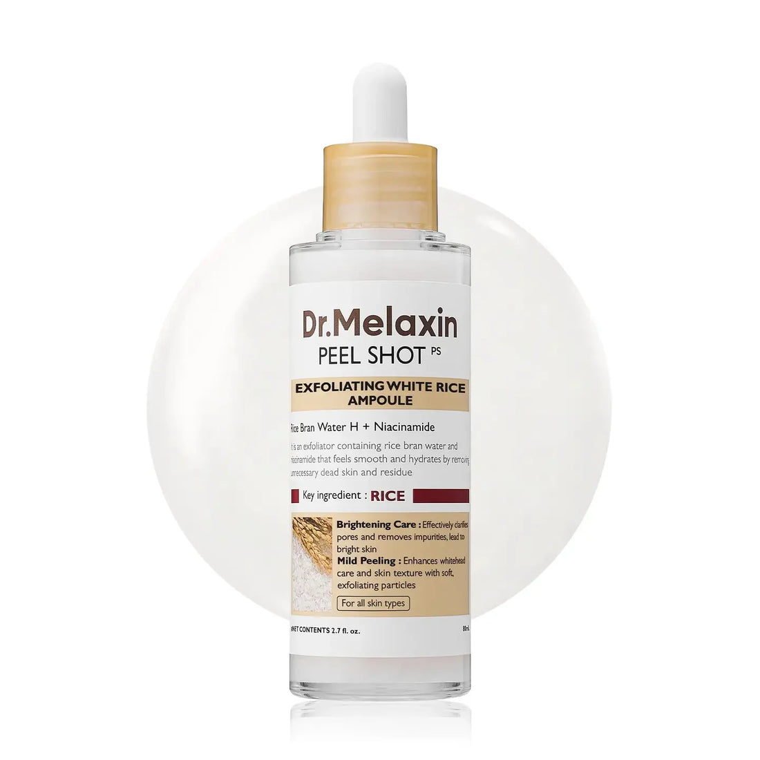 Dr. Melaxin Peel Shot Exfoliating White Rice Ampoule - 80ml دكتور ميلاكسين امبول مقشر للبشرة بالأرز الأبيض