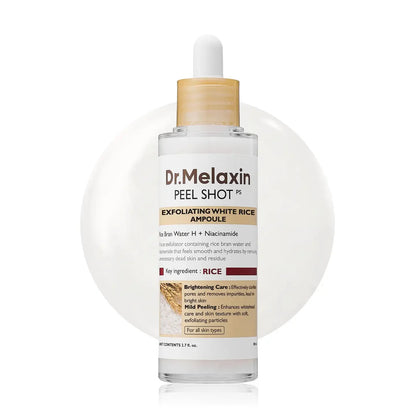 Dr. Melaxin Peel Shot Exfoliating White Rice Ampoule - 80ml دكتور ميلاكسين امبول مقشر للبشرة بالأرز الأبيض