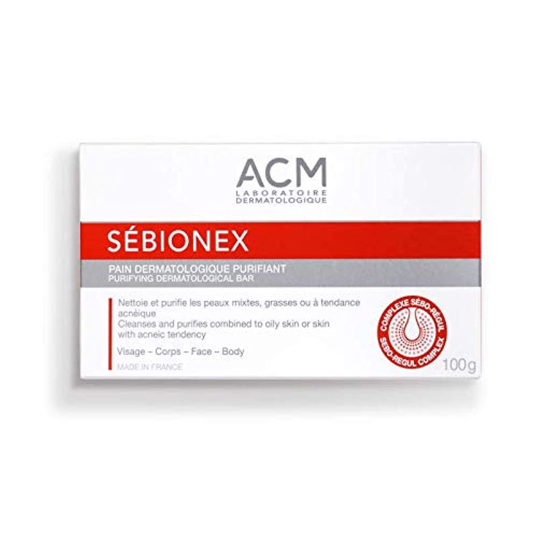 Laboratoire ACM Sébionex Purifying Dermatological Bar 100g صابونة سيبيونكس التنقية الجلدية