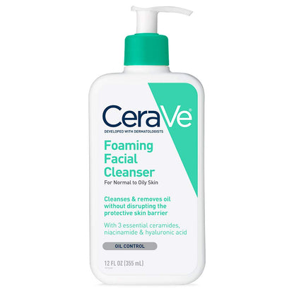 CeraVe Foaming Facial Cleanser العادي إلى الدهني غسول الوجه الرغوي من سيرافي