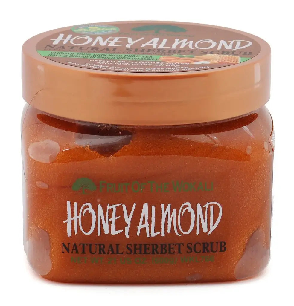 FRUIT OF THE WOKALI - HONEY ALMOND NATURAL SHERBET BODY SCRUB 600G