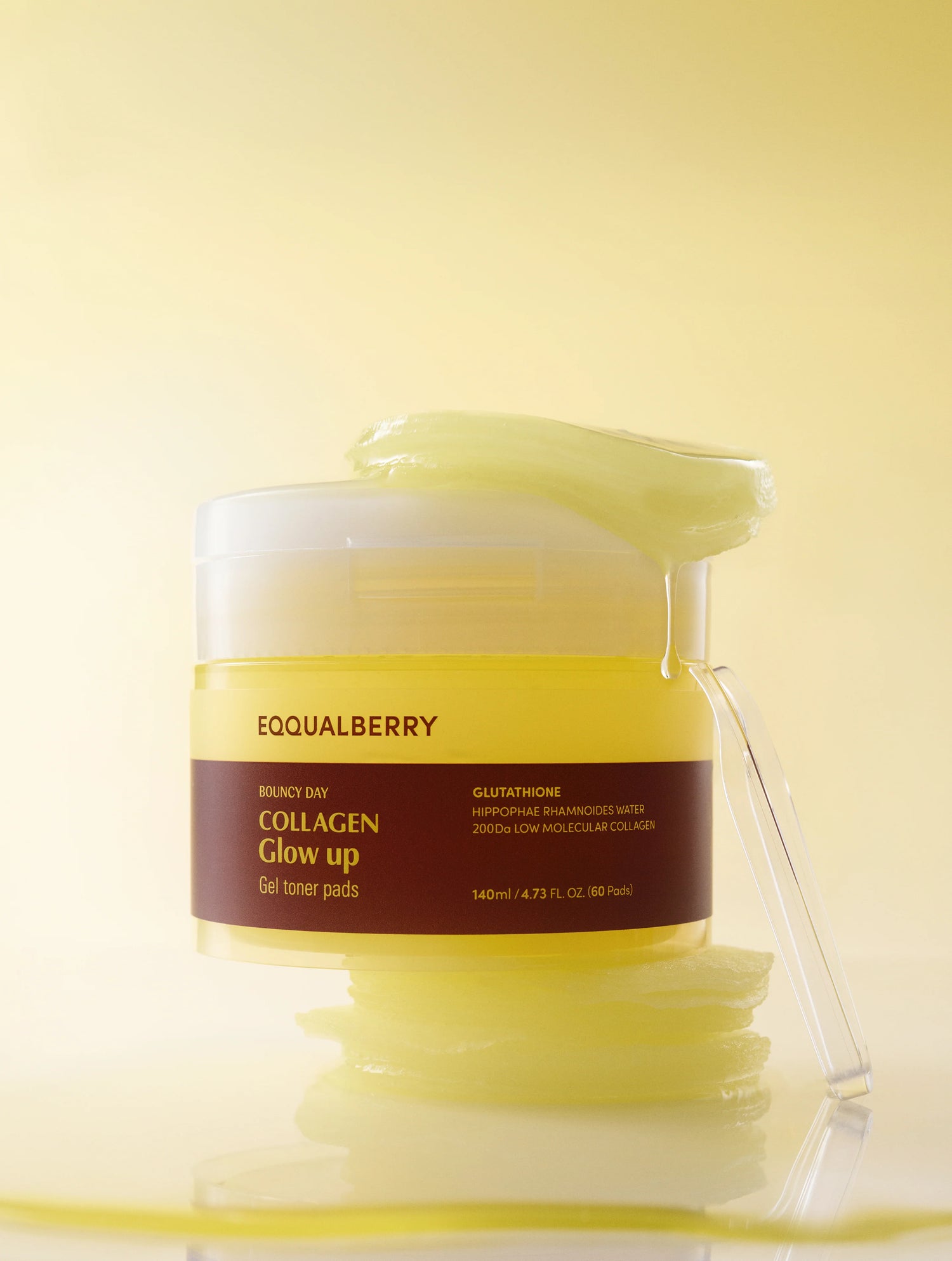 EQQUALBERRY - Collagen Glow Up Gel Toner Pads - 140ml