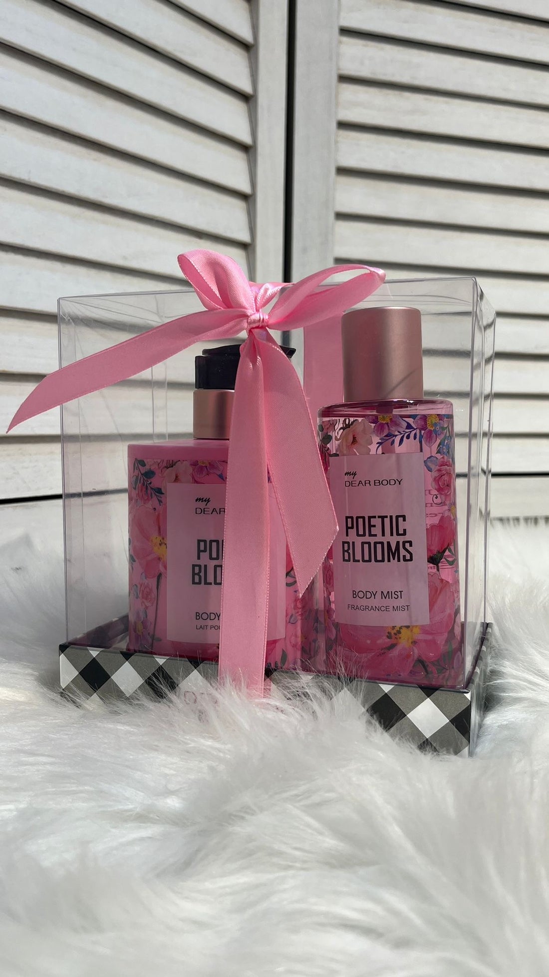 Dearbody mist and body lotion package
