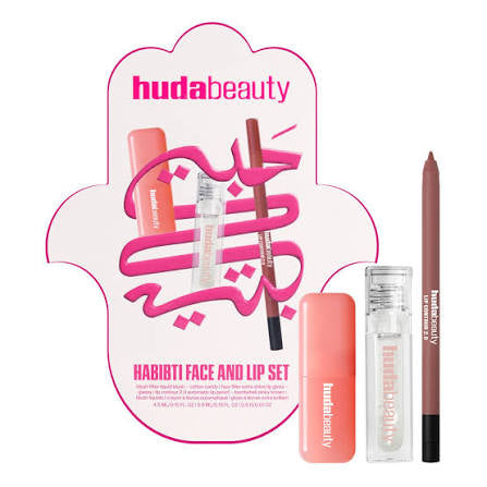 HUDA BEAUTY Habibti Face and Lip Set (Full Size) مجموعة حبيبتي للوجه والشفاه (حجم كامل)