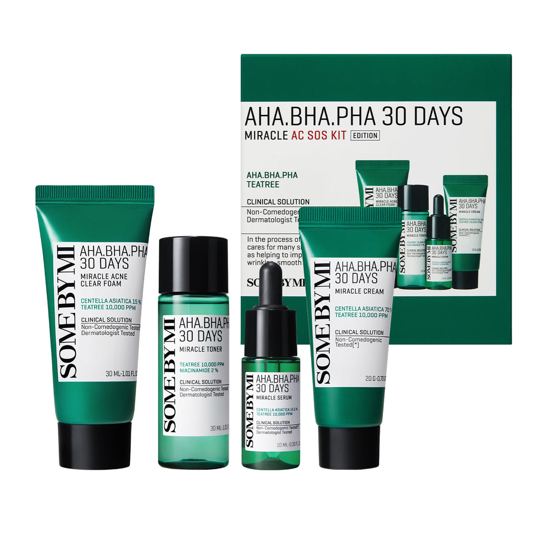 SOME BY MI AHA.BHA.PHA 30 DAYS MIRACLE MINI KIT بكج علاج حب الشباب المعجزة الحجم الصغير