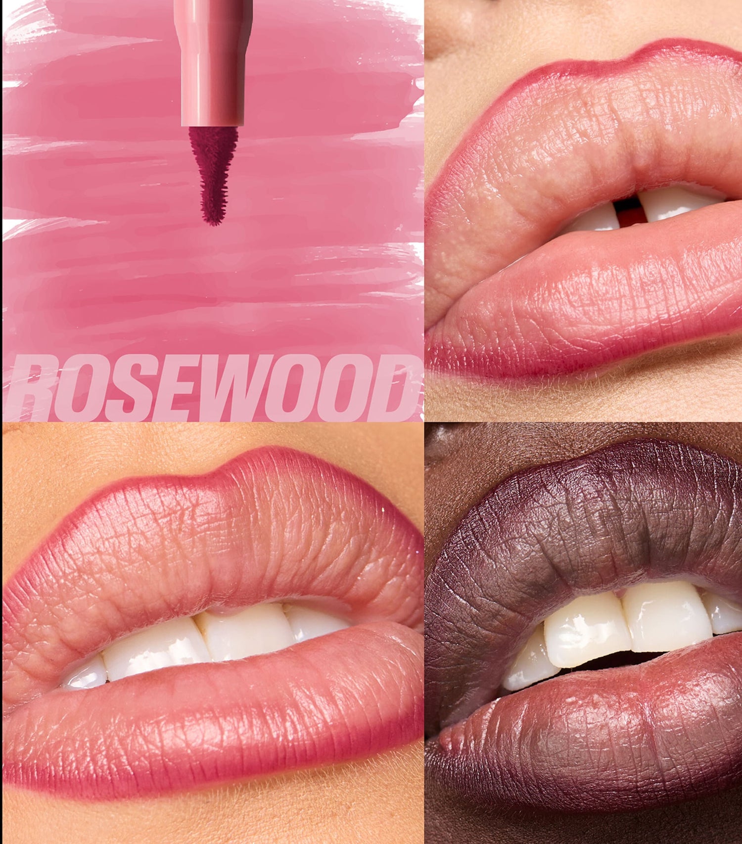 HUDA BEAUTY Makeout Sesh Lip Duo Rosy Nudes مجموعة أحمر الشفاه باللون الوردي