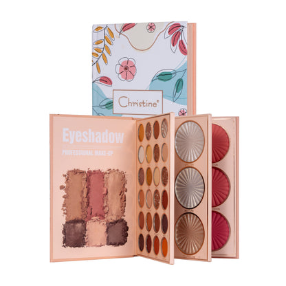 Christine 4 in 1 Palette Notebook eyeshadow+highlighter+blush+contour