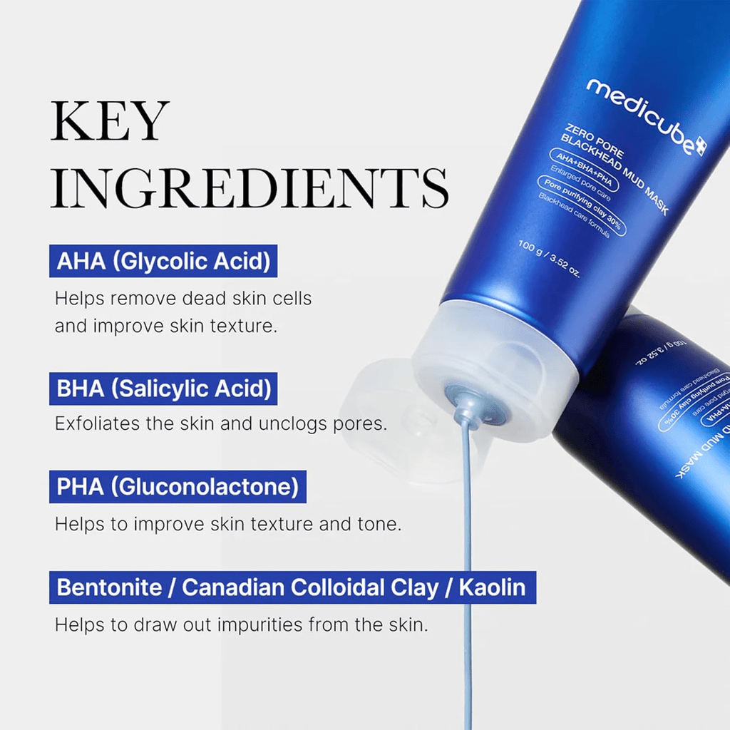 Medicube ZERO PORE BLACKHEAD MUD ماسك الطين لإزالة الرؤوس السوداء وتنظيف المسام ميديكيوب