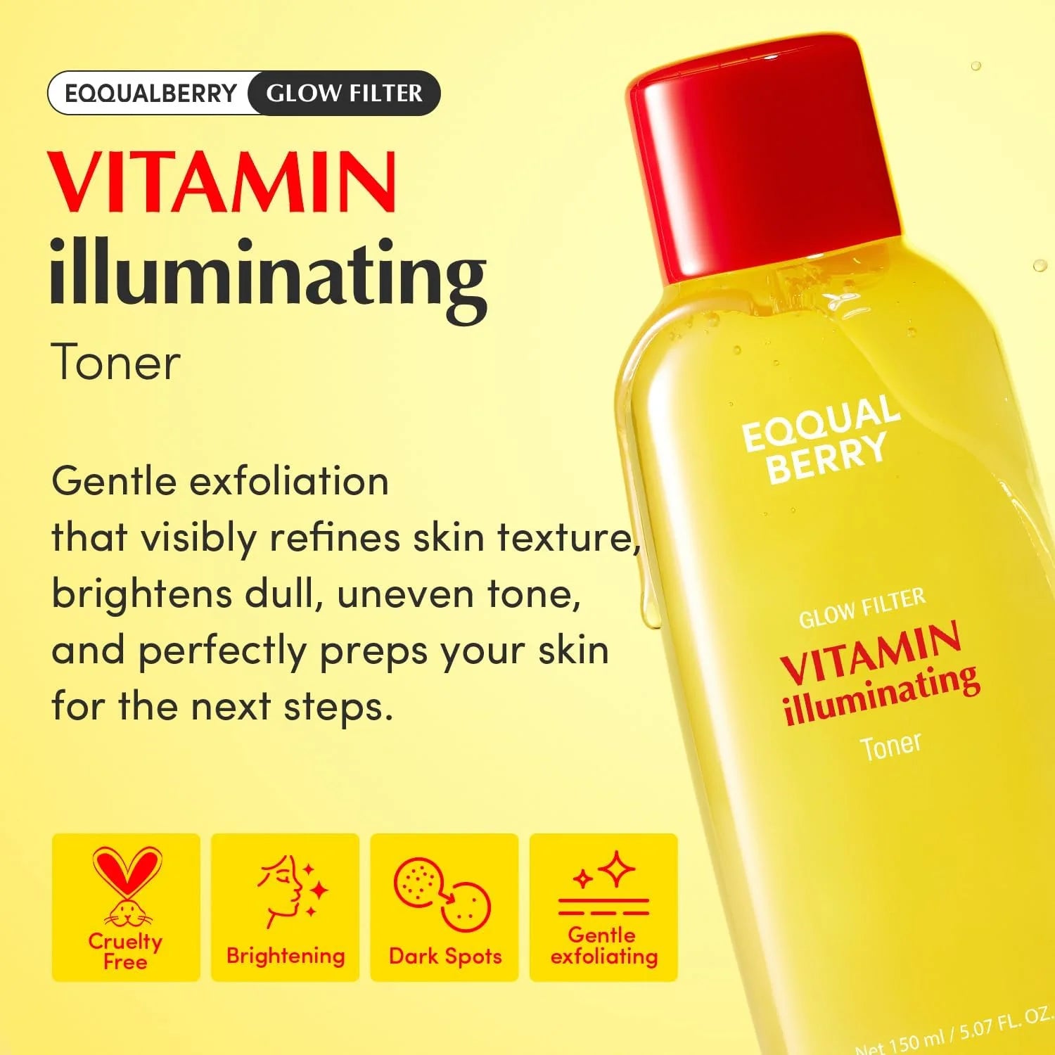 EQQUALBERRY Vitamin illuminating Toner 150ml تونر مُضيء بالفيتامينات