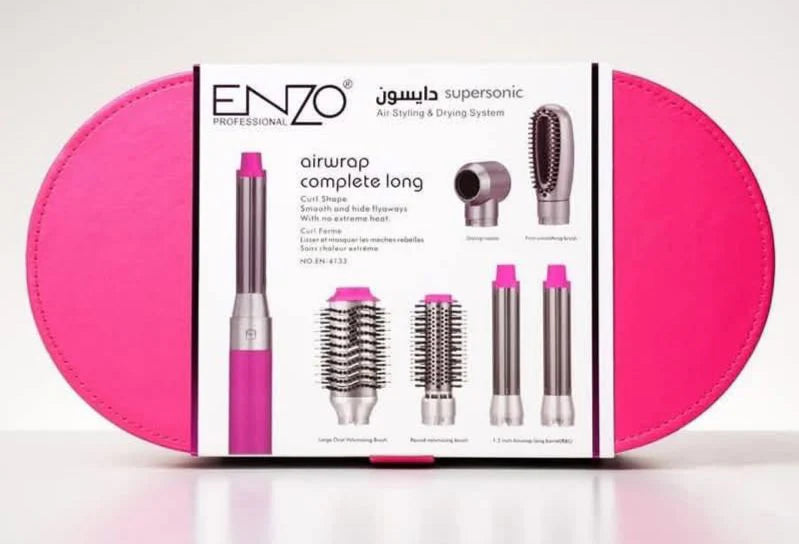 Enzo Set Air Styling &amp; Drying 6 in 1, 1500Watts pink