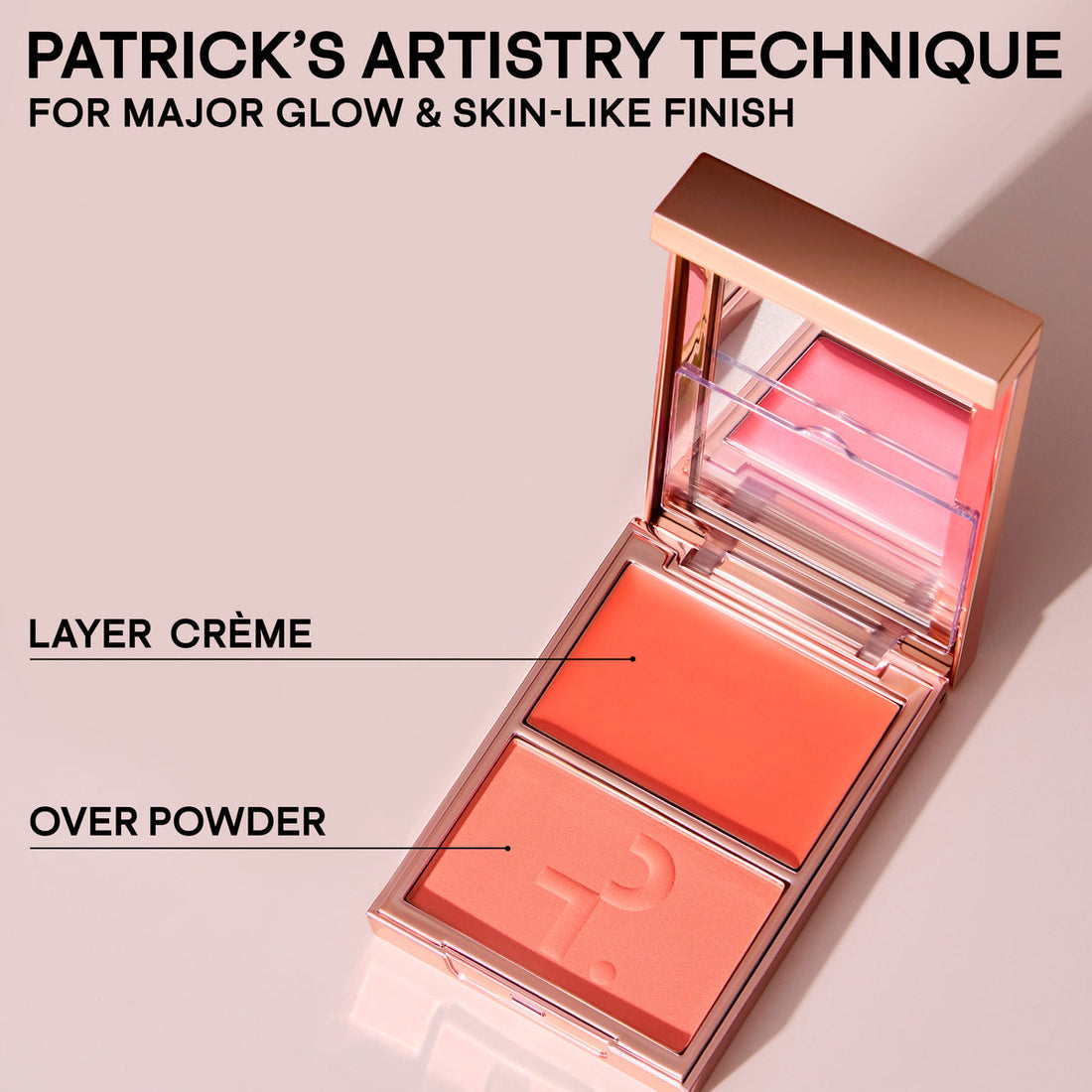 PATRICK TA MAJOR HEADLINES DOUBLE-TAKE CRÈME & POWDER BLUSH DUO طلاء الخدود الباودر والكريمي من باتريكتا